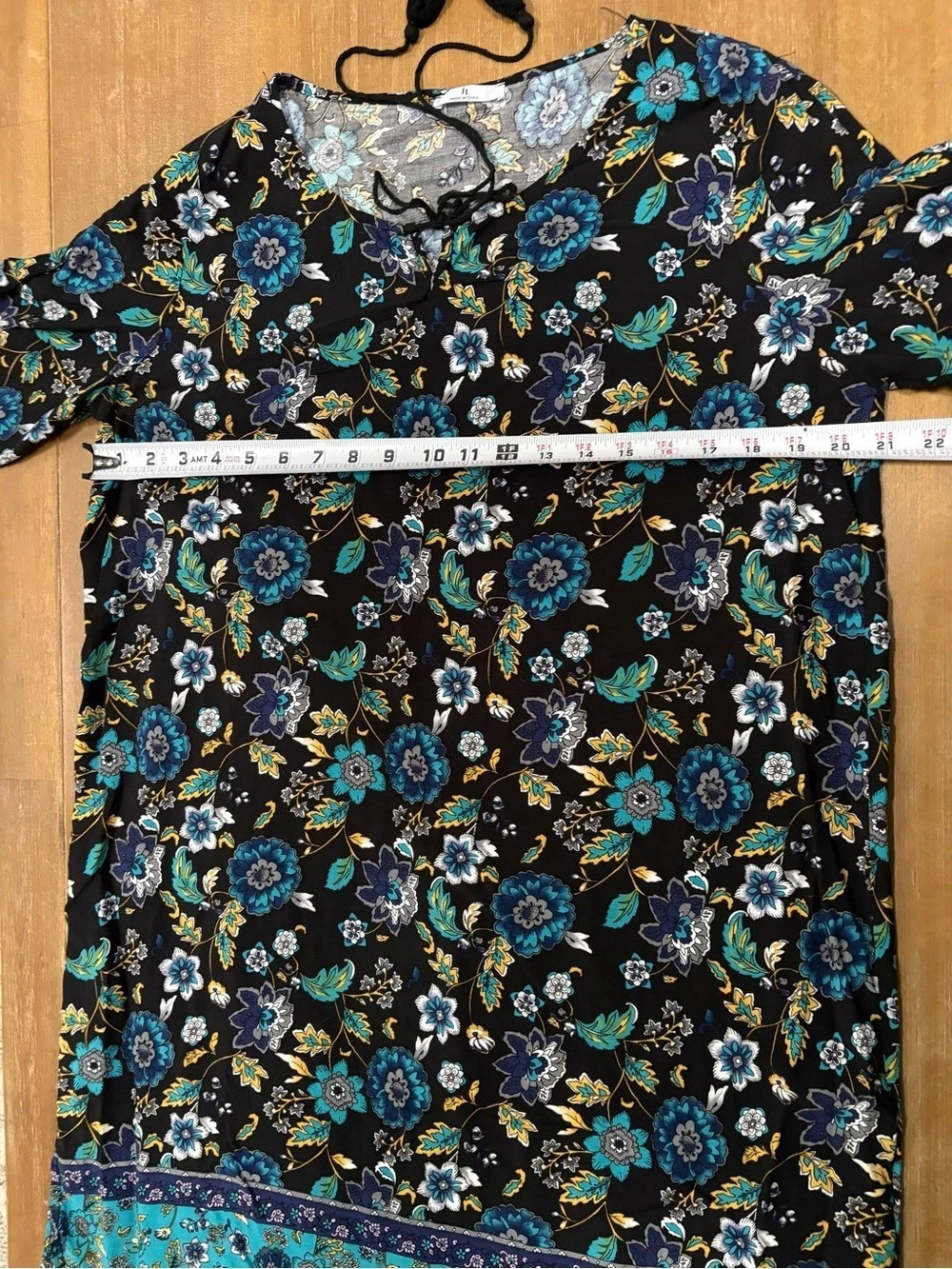 Floral Midi Dress in Black & Blue - Picture 11 of 12